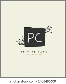 P C PC Beauty vector initial logo, handwriting logo of wedding, fashion, jewerly, heraldic, boutique, floral and botanical with creative template for any company or business.