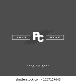 P C PC Initial logo template vector. Letter logo concept