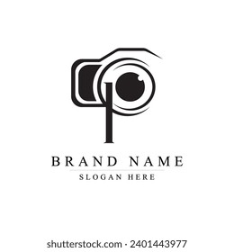 p camera logo design, P logo with camera concept
