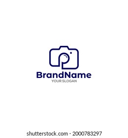 P Camera Photography Logo Design Vector