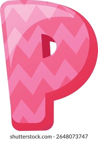 P Ilustración vectorial de mayúsculas infantil