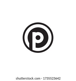 P circle lines icon design vector