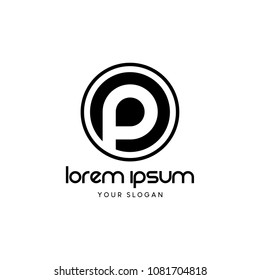 P Circle Logo Design Template