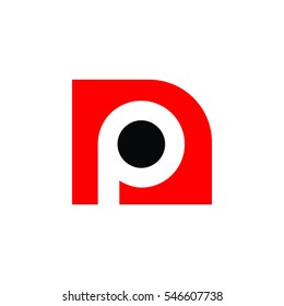 p circle square rounded shape alphabet letter logo vector