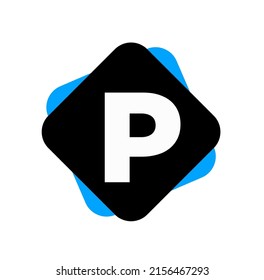 P company name initial letter monogram. P letter.