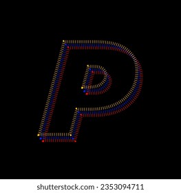 P company name vector icon.