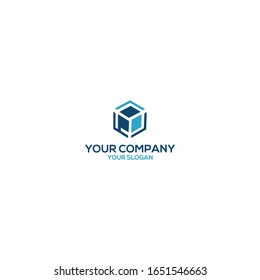 P Blue Cube Logo Design Vector Stock Vector (royalty Free) 1651549153