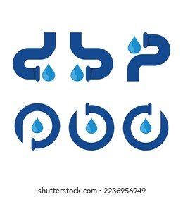 p d b plumbing logo icon template