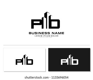 P D Initial building logo concept