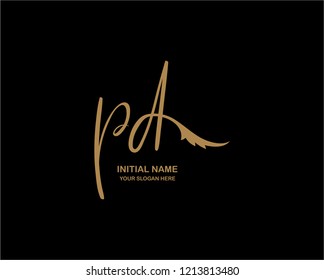 P D Initial Handwriting Logo Template