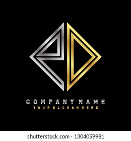 P D initial letter, modern logo design template vector 
