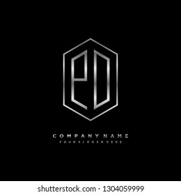P D initial letter, modern logo design template vector 