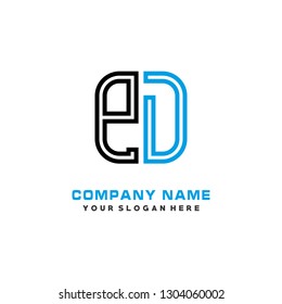 P D initial letter, modern logo design template vector 