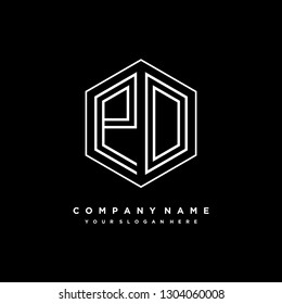 P D initial letter, modern logo design template vector 