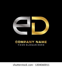 P D initial letter, modern logo design template vector 