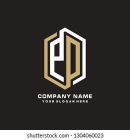 P D initial letter, modern logo design template vector 
