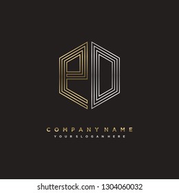 P D initial letter, modern logo design template vector 