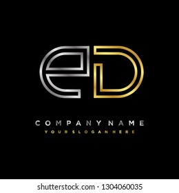 P D initial letter, modern logo design template vector 