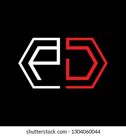 P D initial letter, modern logo design template vector 