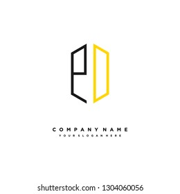 P D initial letter, modern logo design template vector 