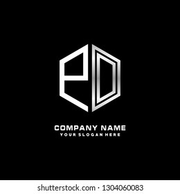 P D initial letter, modern logo design template vector 
