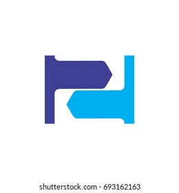 p and d letter logo