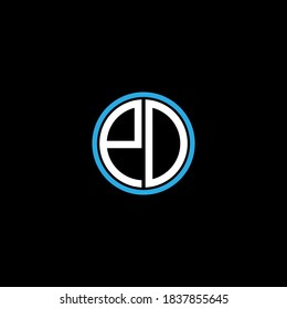 Diseño personalizado del logotipo de la letra P D sobre fondo de color negro, monograma de pd