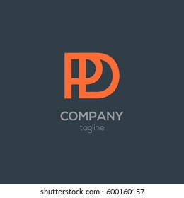 P & D Letter logo design vector element
