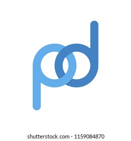 
P and D logos connect vectors eps 10