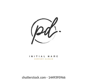 P D PD Beauty vector initial logo, handwriting logo of initial signature, wedding, fashion, jewerly, boutique, floral and botanical with creative template for any company or business.