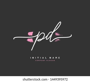 P D PD Beauty vector initial logo, handwriting logo of initial signature, wedding, fashion, jewerly, boutique, floral and botanical with creative template for any company or business.