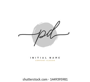 P D PD Beauty vector initial logo, handwriting logo of initial signature, wedding, fashion, jewerly, boutique, floral and botanical with creative template for any company or business.