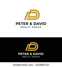 P D PD DP Letter Monogram Initial Logo Design Template. Suitable for General Sports Fitness Construction Finance Company Business Corporate Shop Apparel in Simple Modern Style Logo Design.