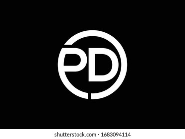 P D, PD Diseño de logotipo carta inicial plantilla vectorial, Símbolo gráfico de alfabeto para identidad empresarial