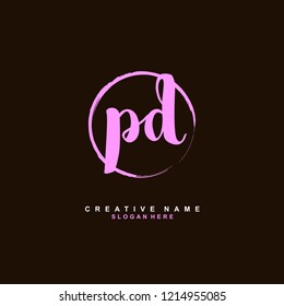 P D PD Initial logo template vector