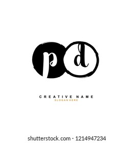 P D  PDInitial logo template vector