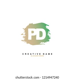 P D  PDInitial logo template vector