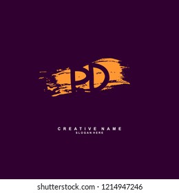 P D  PDInitial logo template vector
