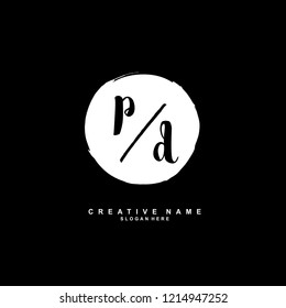 P D  PDInitial logo template vector