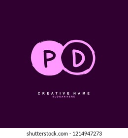 P D  PDInitial logo template vector