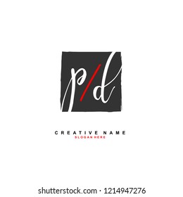P D  PDInitial logo template vector