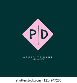 P D  PDInitial logo template vector