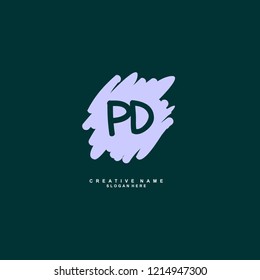P D  PDInitial logo template vector