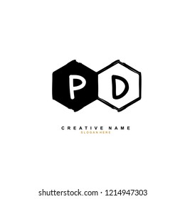 P D  PDInitial logo template vector