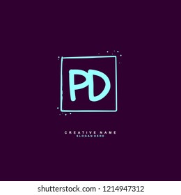 P D  PDInitial logo template vector