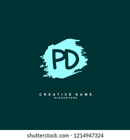 P D  PDInitial logo template vector