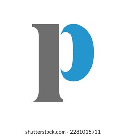 P plantilla de logotipo de letra decorativa