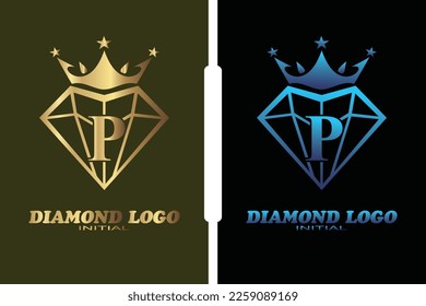 Plantilla de logotipo de la letra de diamante P para su marca.