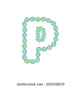 P Dna Letter Logo Icon Design
