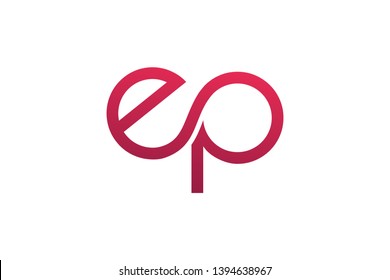 P, E, EP, and PE logo design vector.
